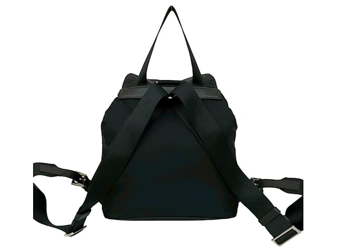 Saffiano Mochila de nylon y cuero con logo triangular de Prada Negro - vista 3