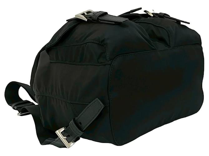 Saffiano Mochila de nylon y cuero con logo triangular de Prada Negro - vista 7