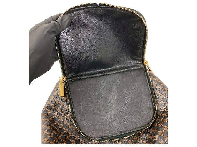 Edge Céline CELINE Vintage Macadam Blazon Muster Leder Rucksack - Ansicht 10