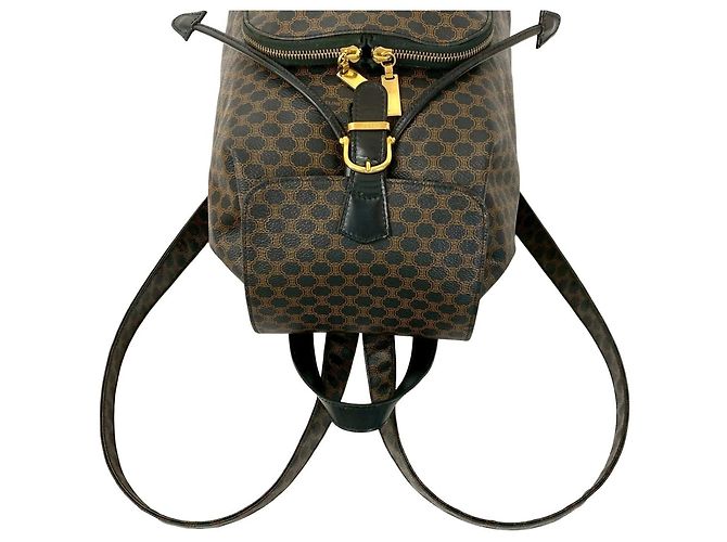 Edge Céline CELINE Vintage Macadam Blazon Muster Leder Rucksack - Ansicht 4