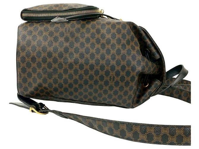 Edge Céline CELINE Vintage Macadam Blazon Muster Leder Rucksack - Ansicht 6