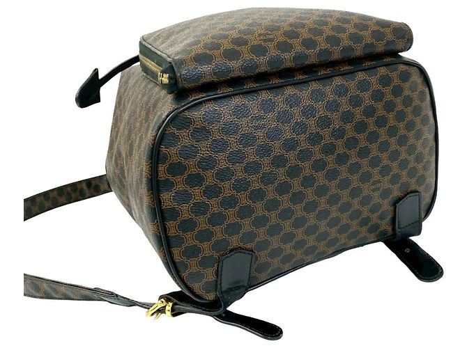 Edge Céline CELINE Vintage Macadam Blazon Muster Leder Rucksack - Ansicht 7