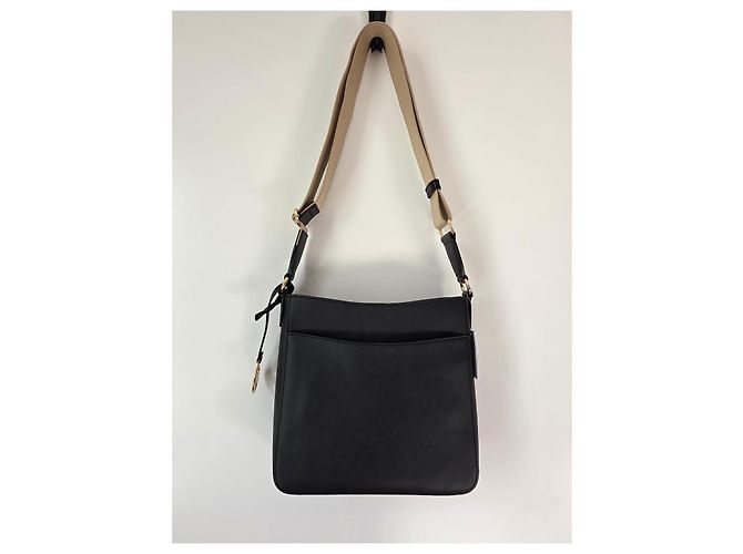 Borsa a spalla Michael Kors Jet Set Travel in tela nera Nero Beige D'oro - vista 8