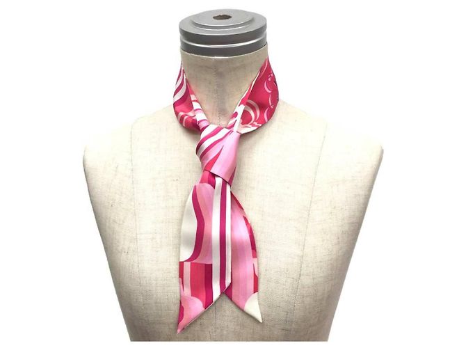 Hermès Foulard HERMES Twilly in Fucsia e Bianco Fuschia - vista 2