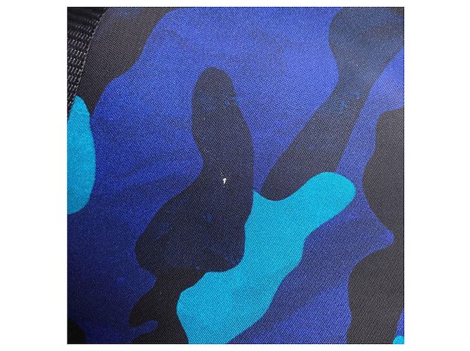 Prada Camouflage Pattern Backpack in Blue Nylon - view 10