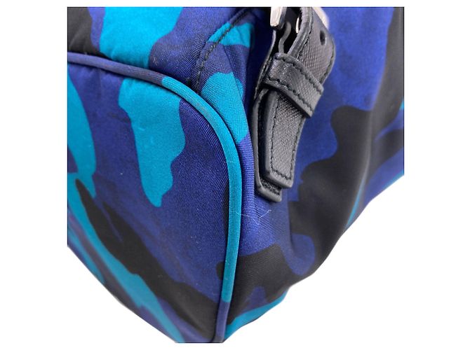 Prada Camouflage Pattern Backpack in Blue Nylon - view 19
