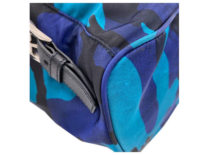 Prada Camouflage Pattern Backpack in Blue Nylon - view 20