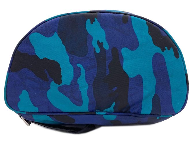 Prada Camouflage Pattern Backpack in Blue Nylon - view 4