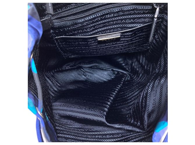 Prada Camouflage Pattern Backpack in Blue Nylon - view 5