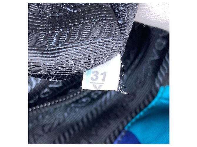 Prada Camouflage Pattern Backpack in Blue Nylon - view 8