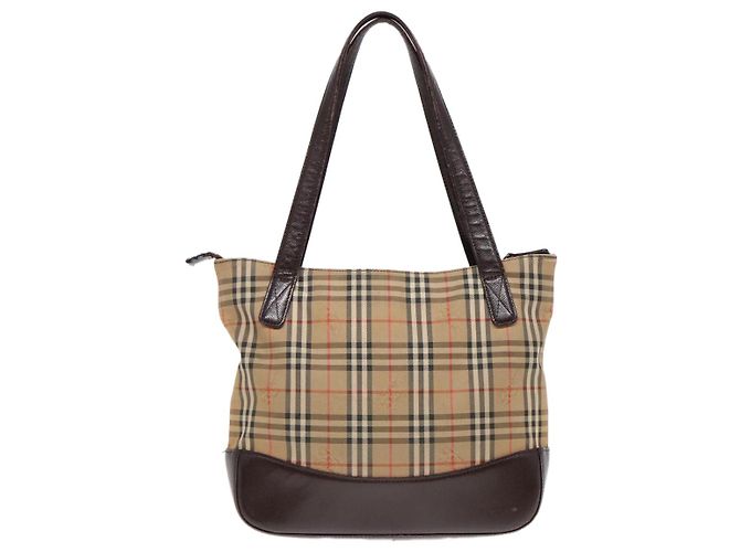Burberry Nova Check Tote aus Canvas im kleinen Format Beige - Ansicht 2