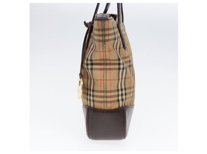 Burberry Nova Check Tote aus Canvas im kleinen Format Beige - Ansicht 3
