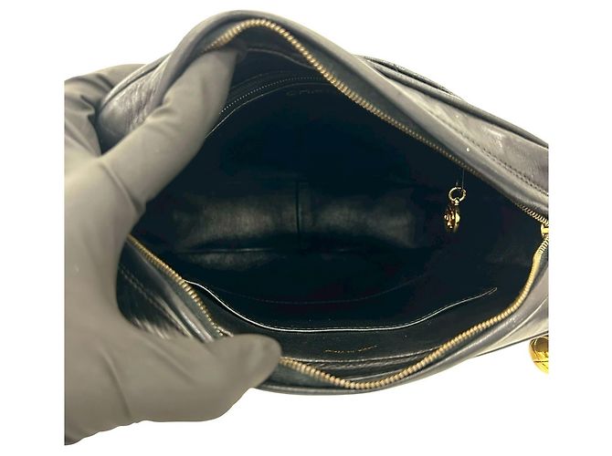 Borsa a spalla in pelle di agnello trapuntata Coco Mark di Chanel Nero - vista 9