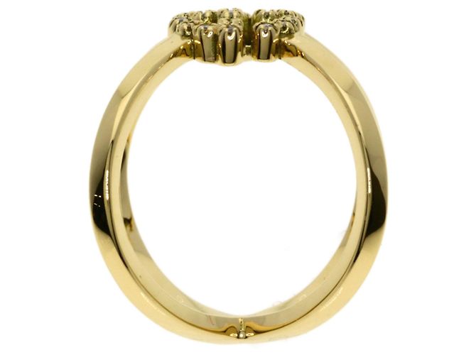 Anello Gucci GG Running in oro giallo 18K con diamanti - vista 3