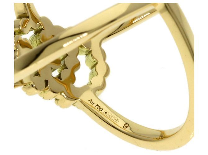Anello Gucci GG Running in oro giallo 18K con diamanti - vista 6