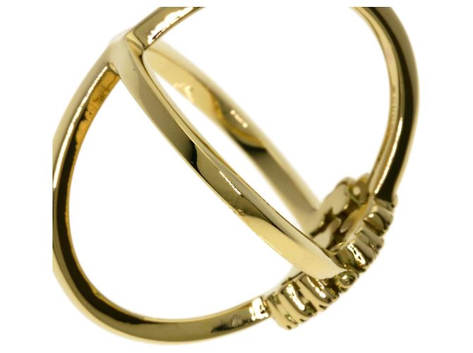 Anello Gucci GG Running in oro giallo 18K con diamanti - vista 8