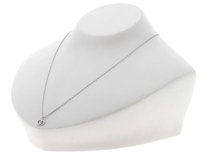 Collana Double G Gucci in oro bianco 18K - vista 4