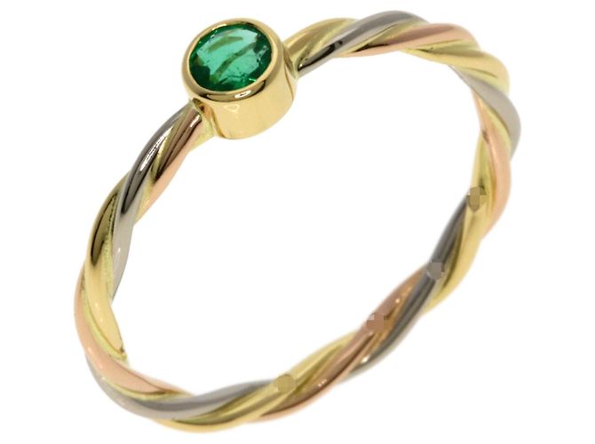 Cartier Twist Smaragd Ring Pink Weiß Gelb - Ansicht 2