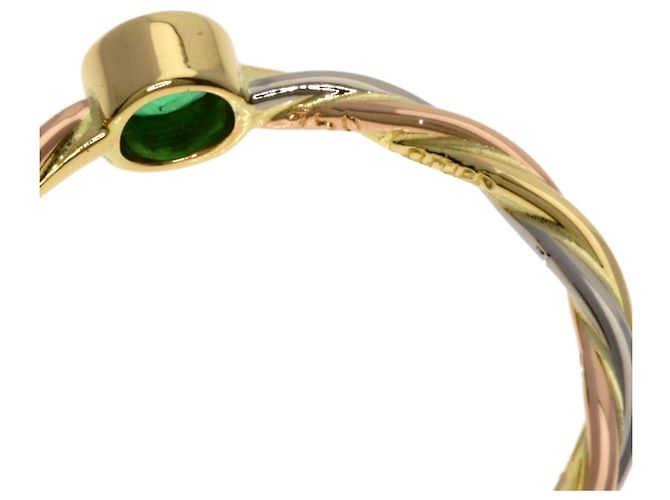 Cartier Twist Smaragd Ring Pink Weiß Gelb - Ansicht 5