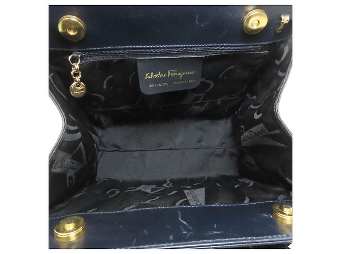 Salvatore Ferragamo Vara Ribbon 2-Way Handbag Black Navy blue - view 5
