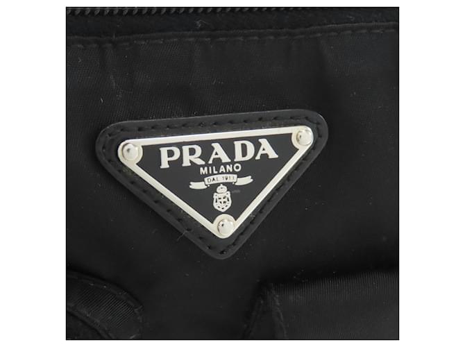 Borsa a tracolla in nylon nero Prada - vista 8