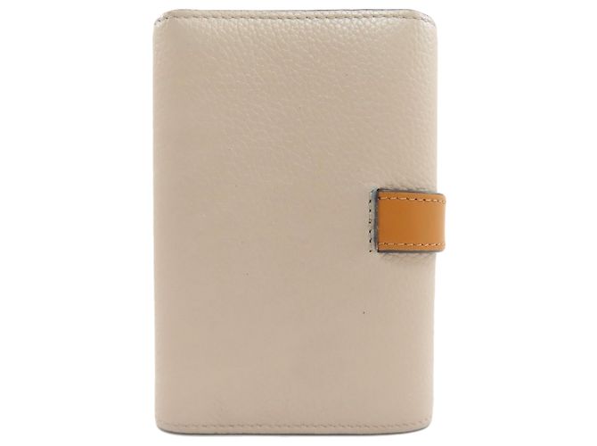 Cartera bi-fold Loewe en piel beige - vista 2
