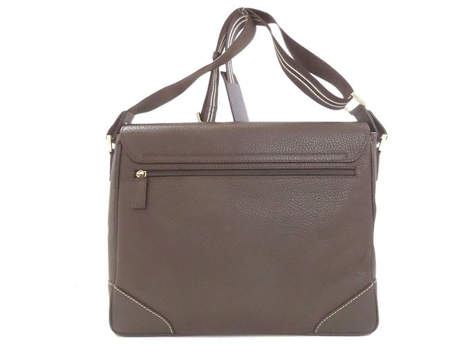 Alfred Dunhill Borsa a Spalla Dunhill Logo in Pelle Marrone Scuro - vista 2