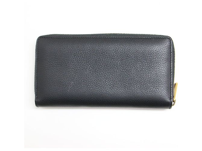 Gucci Schwarze Leder Lange Brieftasche - Ansicht 2