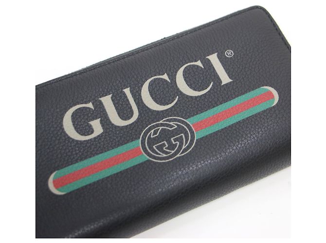 Gucci Schwarze Leder Lange Brieftasche - Ansicht 5