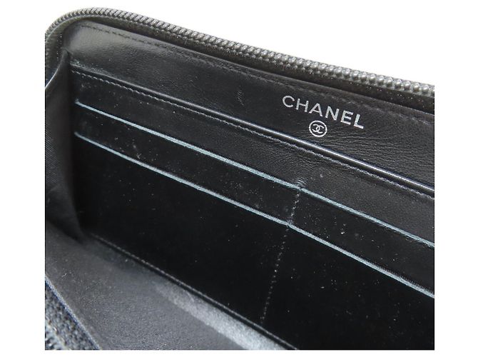 Cartera larga de piel de ternera granulada Chanel Negro - vista 13