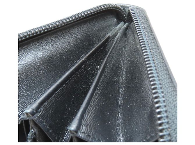 Cartera larga de piel de ternera granulada Chanel Negro - vista 14