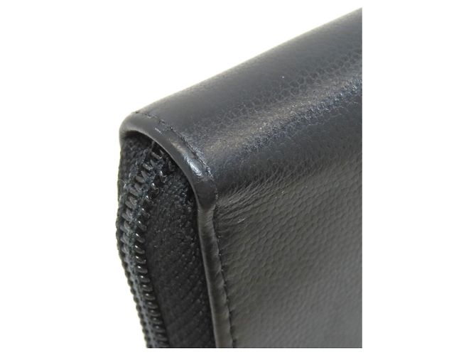 Cartera larga de piel de ternera granulada Chanel Negro - vista 22
