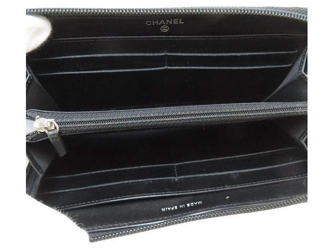 Cartera larga de piel de ternera granulada Chanel Negro - vista 4