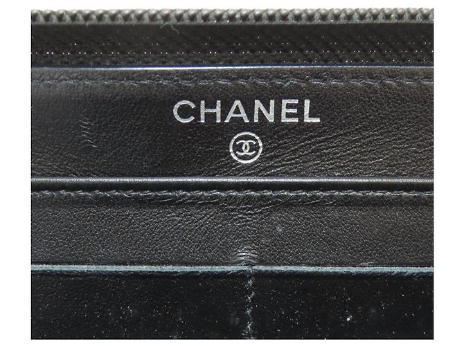 Cartera larga de piel de ternera granulada Chanel Negro - vista 6