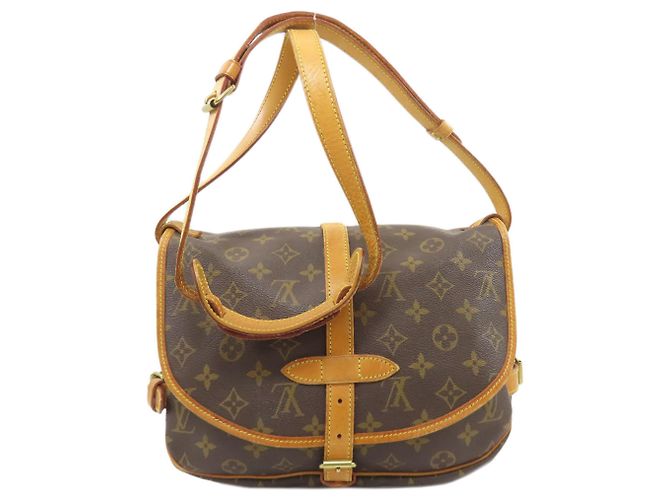 Borsa a Spalla Saumur MM M40710 di Louis Vuitton Marrone Monogramma - vista 2