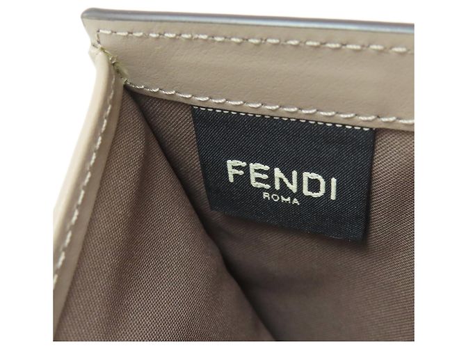 Fendi Geldbörse beige aus Leder - Ansicht 7