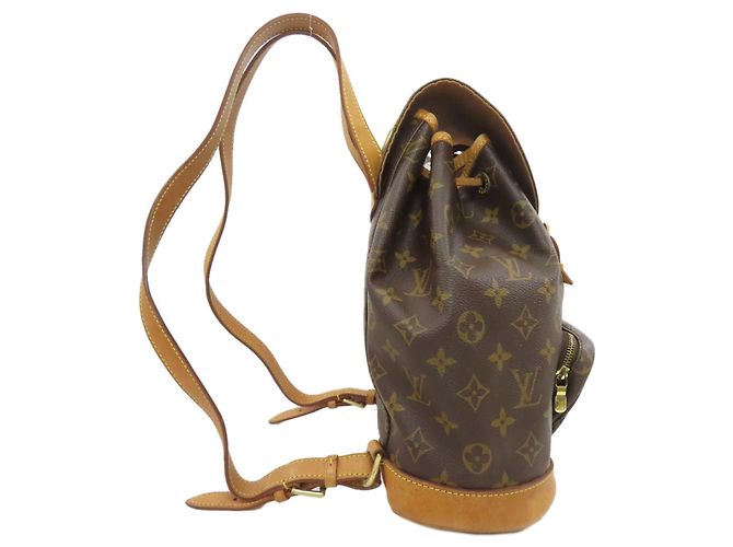 Louis Vuitton Montsouris Mittel Rucksack Braun Monogramm - Ansicht 3