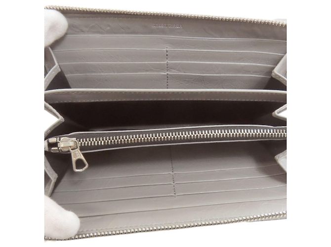 Everyday Cartera larga Balenciaga en cuero gris Castaño - vista 4