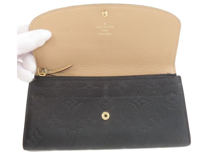 Louis Vuitton Emilie Langbörse Schwarz Beige - Ansicht 4