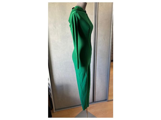 Jean Paul Gaultier Tuta verde con cappuccio e zip - vista 7