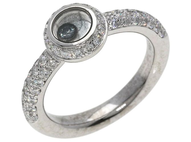 Anel Chopard Happy Diamonds em ouro branco 18K Dourado - vista 2