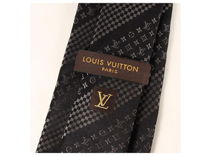 Louis Vuitton Black Monogram Silk Cravat - view 3
