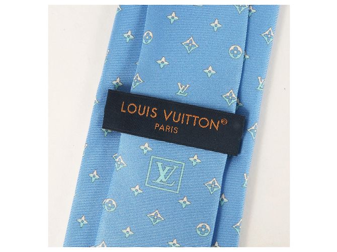 Cravatta in seta blu Louis Vuitton - vista 3