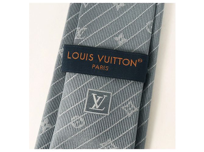 Cravatta Monogramma Grigia Louis Vuitton Marrone - vista 3