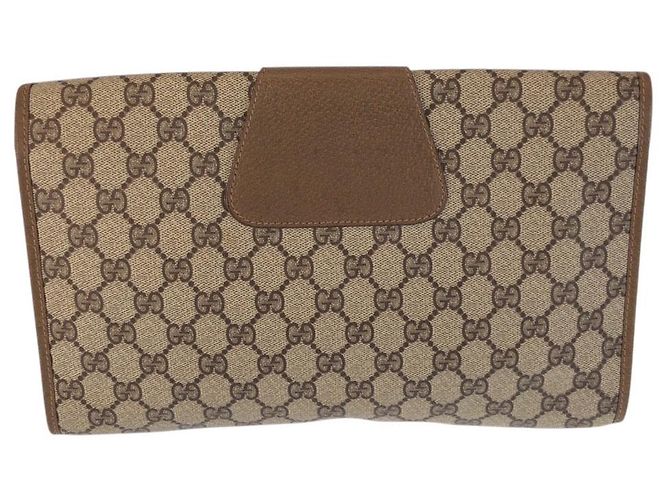 Pochette Vintage Beige Marron Gucci - vue 2