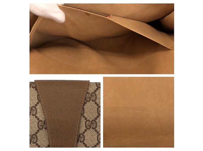Pochette Vintage Beige Marron Gucci - vue 4