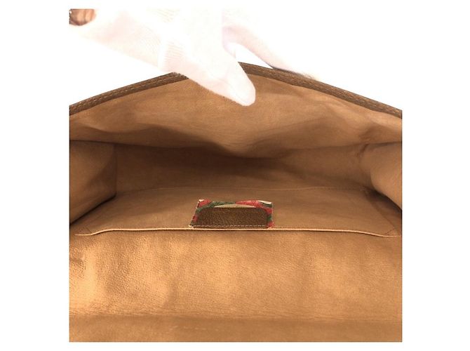 Pochette Vintage Beige Marron Gucci - vue 8