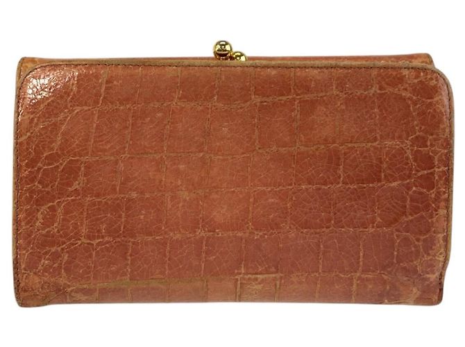 Portafoglio compatto in pelle goffrata Miu Miu Rosa - vista 2