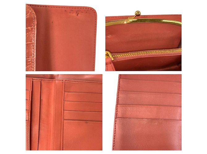 Portafoglio compatto in pelle goffrata Miu Miu Rosa - vista 6