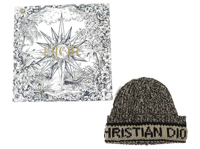 Cappello in lana e cashmere Christian Dior Marrone Beige - vista 2